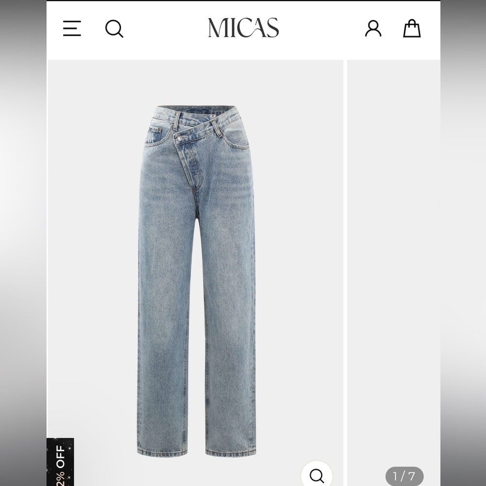 MICAS - ASYMMETRICAL JEANS - SIZE XXS